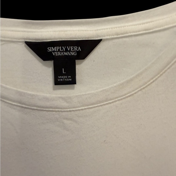 Simply Vera Vera Wang White Pleated Hem Tee – Size L - Picture 2 of 4